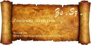 Zsolnay Szabina névjegykártya