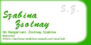 szabina zsolnay business card